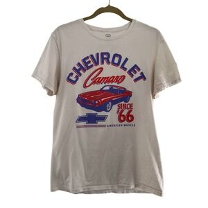 Chevrolet Camaro Since 66 American Muscle Graphic‎ T-Shirt M White Cotton Tee